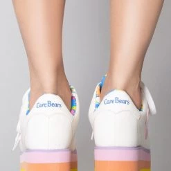 Y.R.U. Mad World X Care Bears Lala Platform Sneakers In White Pastel