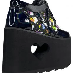 Y.R.U. Qozmo Lo Care Bears Platform Sneakers In Black Sky New