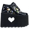 Y.R.U. Qozmo Lo Care Bears Platform Sneakers In Black Sky New