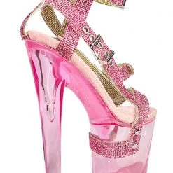XTRA X Hustler X Qrystal Platform Heels In Pink World Tour