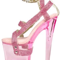 XTRA X Hustler X Qrystal Platform Heels In Pink World Tour