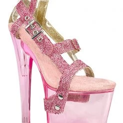 XTRA X Hustler X Qrystal Platform Heels In Pink World Tour