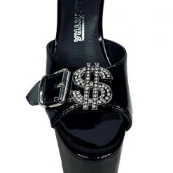 XTRA World Tour X Hustler Sugar $ Platform Heels In Black