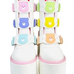 Y.R.U. New Dune Lo Care Bears Platform Boots In White