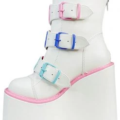 Y.R.U. New Dune Lo Care Bears Platform Boots In White