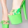 XTRA X Hustler Sugar Weed Platform Heels In Green Atlantis World Tour