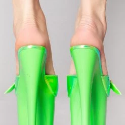 XTRA X Hustler Sugar Weed Platform Heels In Green Atlantis World Tour
