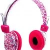 LAXMAX Accessories Pink Splatter Stereo Headphones