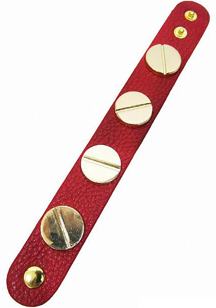 FASHô Large Screw Bracelet In Red/Gold Accessories 4 FASHô Large Screw Bracelet In Red/Gold Accessories