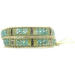 LA Style Rush Evergreen Beaded Double Wrap Bracelet Accessories