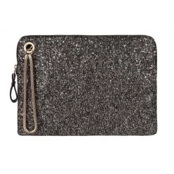 Melie Bianco Bags Monroe Glitter Clutch Crossbody Purse In Black
