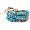 LA Style Rush Single Multi Beaded Wrap Bracelet In Turquoise 1 LA Style Rush Single Multi Beaded Wrap Bracelet In Turquoise