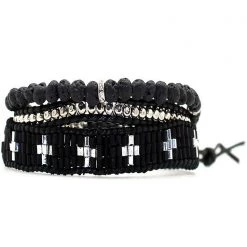 LA Style Rush Accessories X Katie Soleil Maddox Triple Wrap Beaded Bracelet