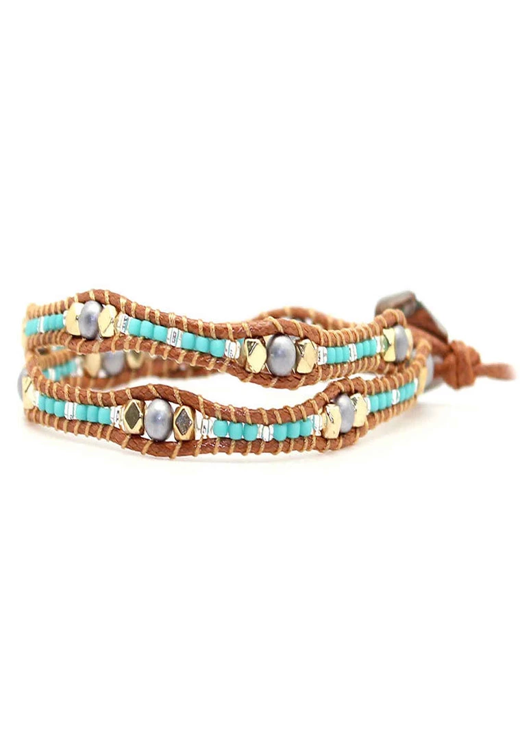 LA Style Rush X Katie Soleil Marigold Double Wrap Beaded Bracelet Accessories 4 LA Style Rush X Katie Soleil Marigold Double Wrap Beaded Bracelet Accessories