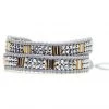 LA Style Rush X Katie Soleil Melody Double Wrap Beaded Bracelet In Silver
