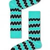 Happy Socks Squiggly Party Socks In Aqua/Black 2 Happy Socks Squiggly Party Socks In Aqua/Black